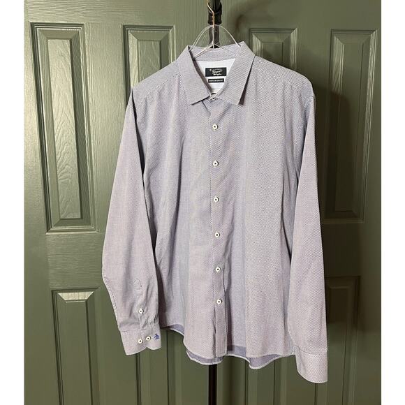 Original Penguin Men's Geometric Print Long Sleeve‎ Dress Shirt - Picture 11 of 11